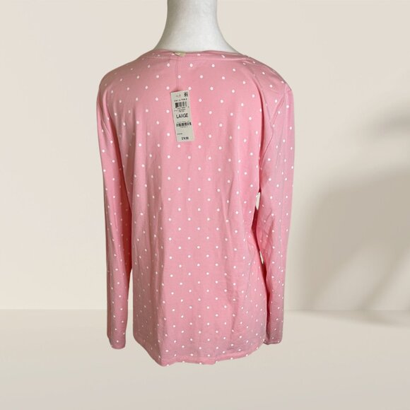 Style & Co. Pink Polka Dot Long Sleeve Tee – Size Large (NWT) - Picture 3 of 6